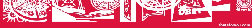 Obey3DCaps Font – White Fonts on Red Background