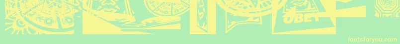 Obey3DCaps Font – Yellow Fonts on Green Background