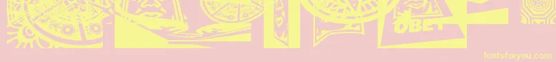 Obey3DCaps Font – Yellow Fonts on Pink Background
