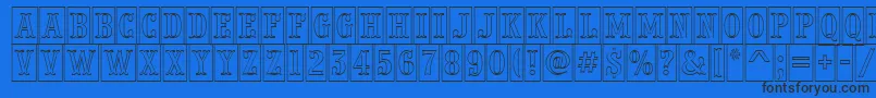 フォントPresentumnrcmotlRegular – 黒い文字の青い背景