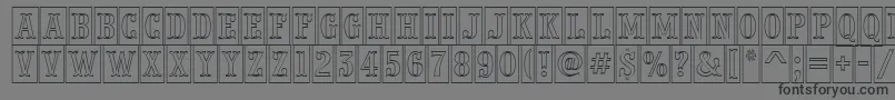 フォントPresentumnrcmotlRegular – 黒い文字の灰色の背景