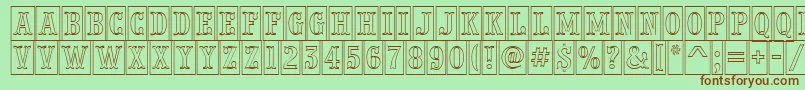 PresentumnrcmotlRegular Font – Brown Fonts on Green Background