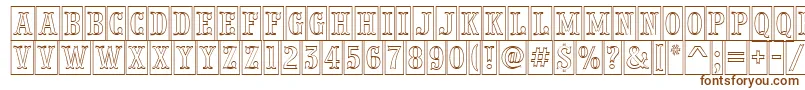 PresentumnrcmotlRegular-fontti – ruskeat fontit valkoisella taustalla
