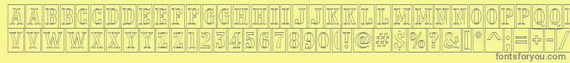 PresentumnrcmotlRegular Font – Gray Fonts on Yellow Background