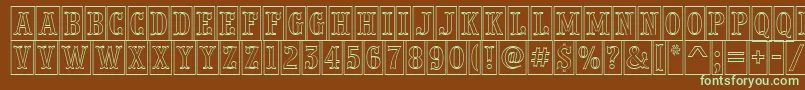 PresentumnrcmotlRegular Font – Green Fonts on Brown Background