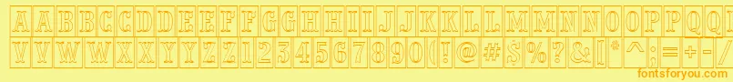 PresentumnrcmotlRegular Font – Orange Fonts on Yellow Background