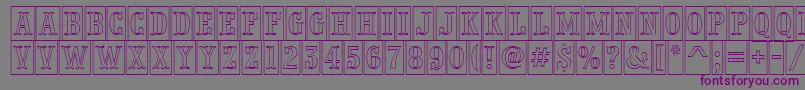 フォントPresentumnrcmotlRegular – 紫色のフォント、灰色の背景