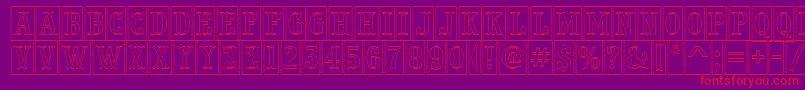 フォントPresentumnrcmotlRegular – 紫の背景に赤い文字
