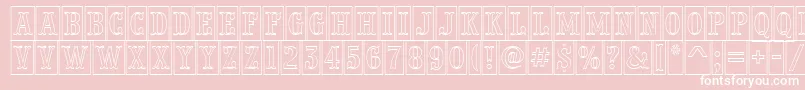 フォントPresentumnrcmotlRegular – ピンクの背景に白い文字