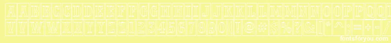 Шрифт PresentumnrcmotlRegular – белые шрифты на жёлтом фоне