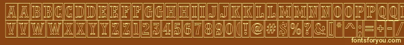 PresentumnrcmotlRegular Font – Yellow Fonts on Brown Background