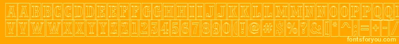 PresentumnrcmotlRegular Font – Yellow Fonts on Orange Background