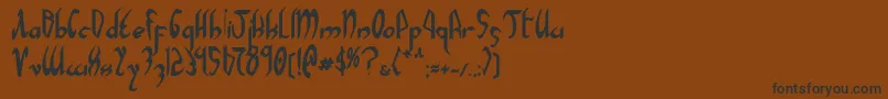 フォントXaphanBold – 黒い文字が茶色の背景にあります