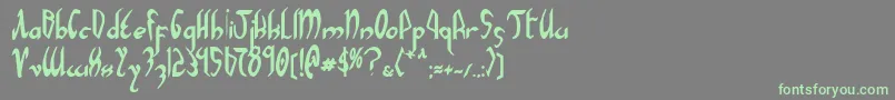 フォントXaphanBold – 灰色の背景に緑のフォント