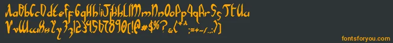 フォントXaphanBold – 黒い背景にオレンジの文字