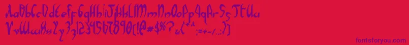 XaphanBold Font – Purple Fonts on Red Background