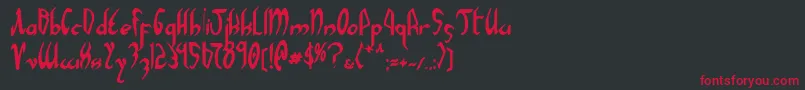 フォントXaphanBold – 黒い背景に赤い文字