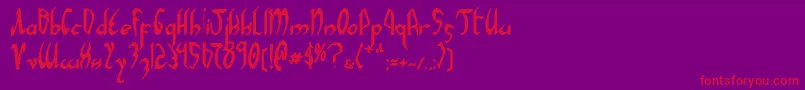 XaphanBold Font – Red Fonts on Purple Background