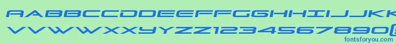 Grandsportslightital Font – Blue Fonts on Green Background