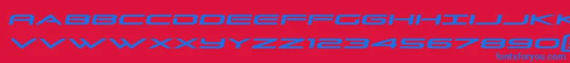 Grandsportslightital Font – Blue Fonts on Red Background