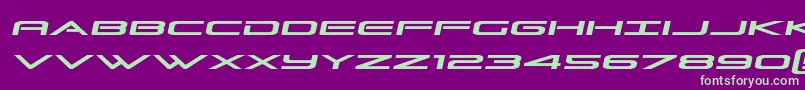 Grandsportslightital Font – Green Fonts on Purple Background