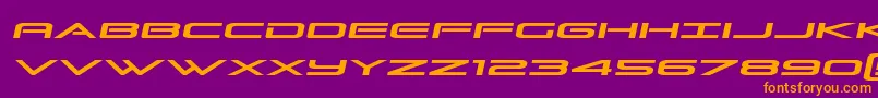 Fonte Grandsportslightital – fontes laranjas em um fundo violeta