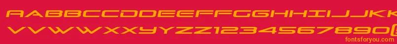 Grandsportslightital Font – Orange Fonts on Red Background