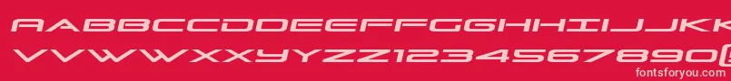 Grandsportslightital Font – Pink Fonts on Red Background
