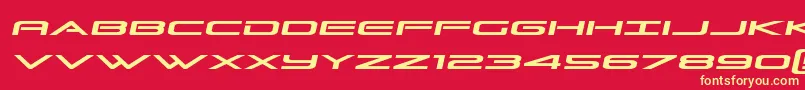 Шрифт Grandsportslightital – жёлтые шрифты на красном фоне