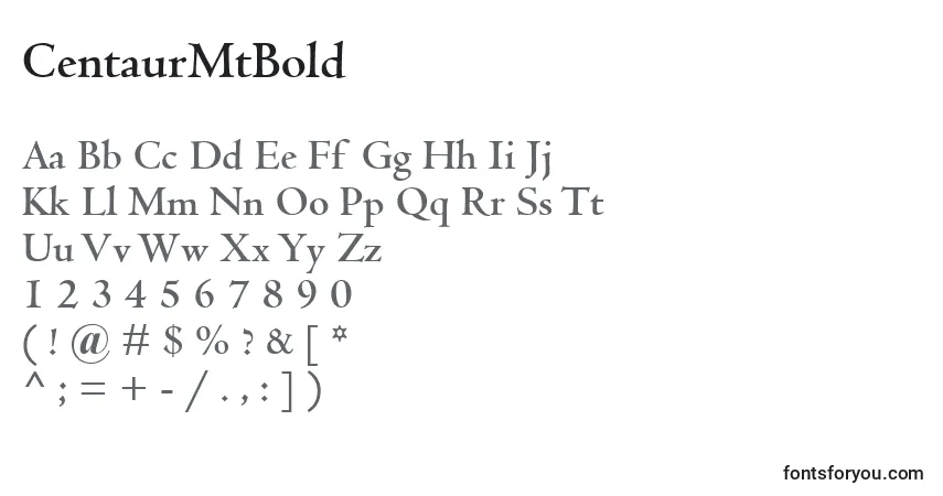 Fuente CentaurMtBold - alfabeto, números, caracteres especiales