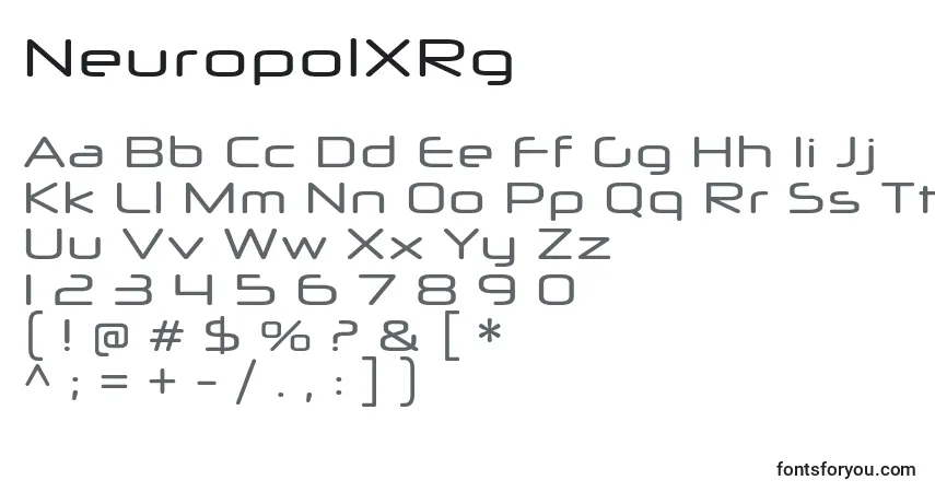 Czcionka NeuropolXRg – alfabet, cyfry, specjalne znaki
