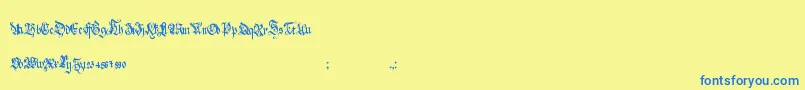 HolyroseMidnighttea Font – Blue Fonts on Yellow Background