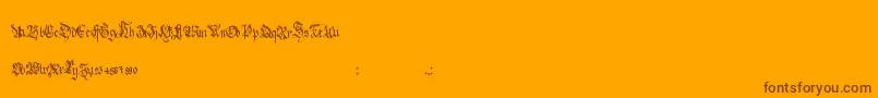 HolyroseMidnighttea Font – Brown Fonts on Orange Background