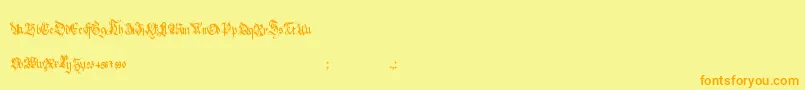 HolyroseMidnighttea Font – Orange Fonts on Yellow Background