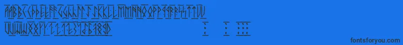 Шрифт Runicaltc – чёрные шрифты на синем фоне