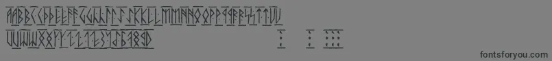 Runicaltc-Schriftart – Schwarze Schriften auf grauem Hintergrund
