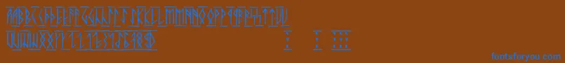 Шрифт Runicaltc – синие шрифты на коричневом фоне