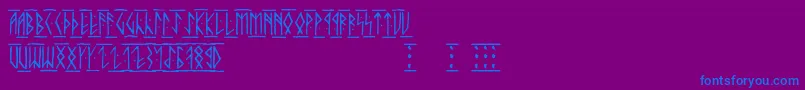 Шрифт Runicaltc – синие шрифты на фиолетовом фоне