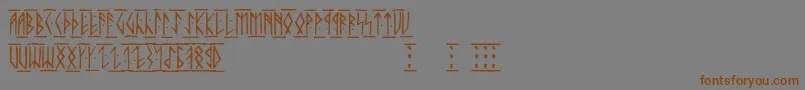 Runicaltc-fontti – ruskeat fontit harmaalla taustalla