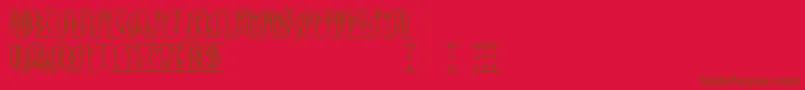 Runicaltc Font – Brown Fonts on Red Background
