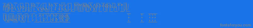 フォントRunicaltc – 青い背景に灰色の文字