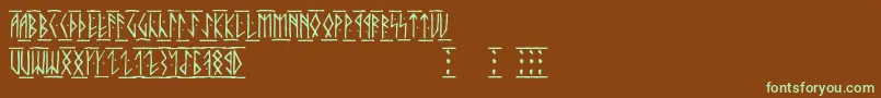 Runicaltc-fontti – vihreät fontit ruskealla taustalla