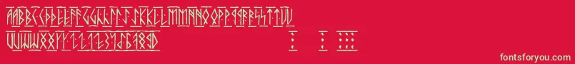 Runicaltc-fontti – vihreät fontit punaisella taustalla