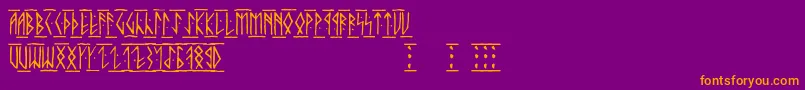 Runicaltc Font – Orange Fonts on Purple Background