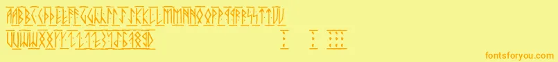 Runicaltc-fontti – oranssit fontit keltaisella taustalla