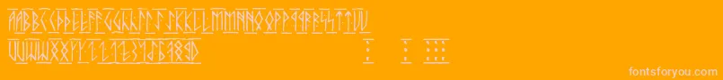 Runicaltc Font – Pink Fonts on Orange Background