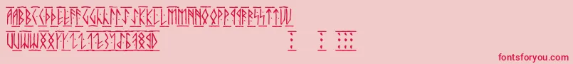 Runicaltc Font – Red Fonts on Pink Background