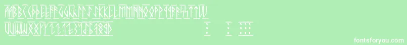 フォントRunicaltc – 緑の背景に白い文字