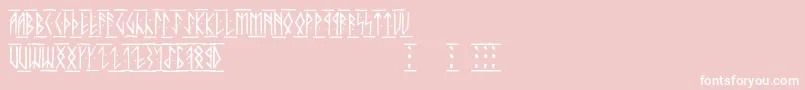 Runicaltc-Schriftart – Weiße Schriften auf rosa Hintergrund