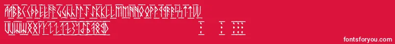 フォントRunicaltc – 赤い背景に白い文字